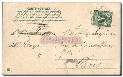 Mata de margaridas — ilustração colorida — datada 1906 — Verso
