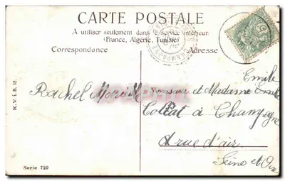 Arranjo de flores azuis — Não me esqueça — K.V.I.B. 12, Série 720 — Verso