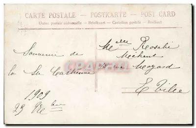 Temat: Siostra Katarzyna — Wydawca: Uniwersalna poczta międzynarodowa, nr 4508 — Rewers