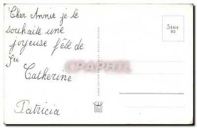 Bouquet de rosas y lirios — Santa Catalina — Serie 80 — Reverso