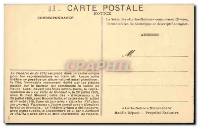Teatro de la Ciudad — Carcassonne — Nota — Michel Jordy n°19 — Reverso