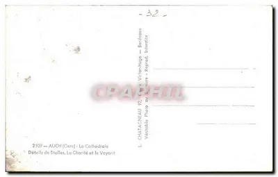 Auch (Gers) - A Catedral — Detalhes de Stalles : A Caridade e o Vidente — Verso