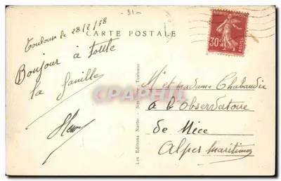 Toulouse — Plaza de la Iglesia de San Etienne — Ediciones Narbo, n°9 — Reverso