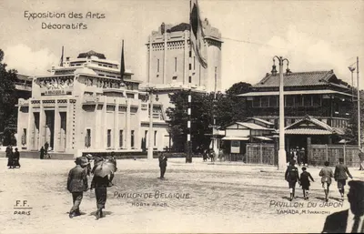 Exposition des Arts Décoratifs — Pavillons de Belgique et du Japon — F.F. Paris