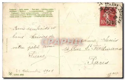 Zima pod gwiazdą — Szczęśliwy Rok — seria 6985, wydana przez Perri & Cie, Niemcy — Rewers