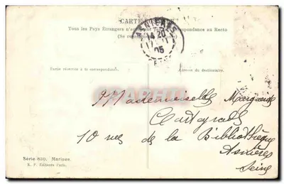 Dunkerque — Rochas na beira do mar — K. F. Editeurs Paris, Série 830 — Verso