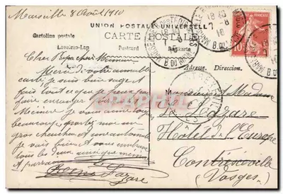 Lachende jongen met houxkrans — 'BEAUCOUP DE BONHEUR' — SPR, n°518 — Achterkant