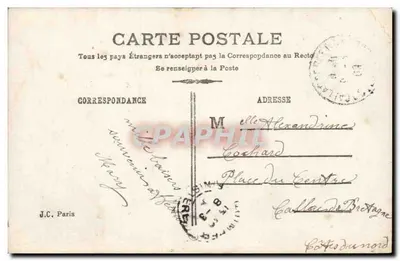 Casal em uma floresta — texto impresso — J.C. Paris — Verso