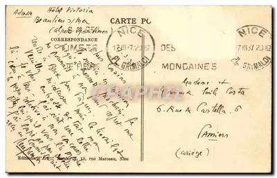 Beaulieu-sur-Mer — Ogólny widok — Foto Munier, nr 374 — Rewers