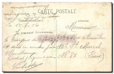 Crécy-la-Bataille — Cruz do rei João da Boêmia morto na batalha de Crécy (1346) — Edição B. Duvacheille, Paris — Verso