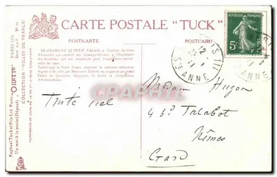 Parigi. Il Grande e il Piccolo Palazzo — Gilette, serie 'Città della Francia' n° 29 — Verso