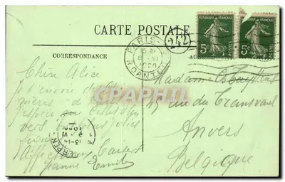 Paryż — Katedra Notre-Dame — Dwie Chimery — LL. nr 454 — Rewers