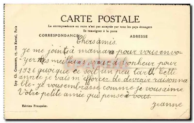 Clematita — flor em um vaso — Imp. Cli. Courmont, Paris — Verso