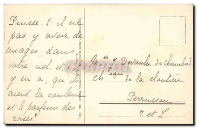 Rosas — flor e botões — editor Martin Bonneau, série 1907 — Verso