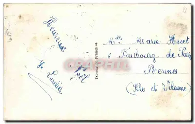 Kobieta w zimowej stroju — Wesołych Świąt — Wydawca Y. Lardier, nr 4552 — Rewers