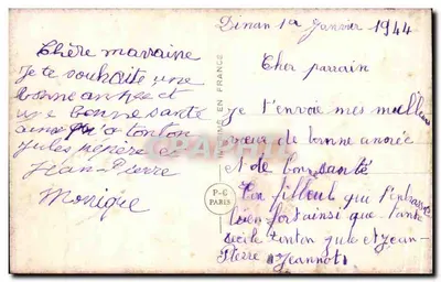 Pai Natal e criança — cena de Natal — editor PC 5260 — Verso