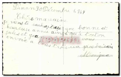 Ragazza che tiene una carta — Buon Anno — J.G. CARTES 533 — Verso