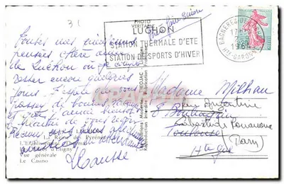 Luchon — vue générale et hôtel Pyrénées — éditeur Théojac — Rewers