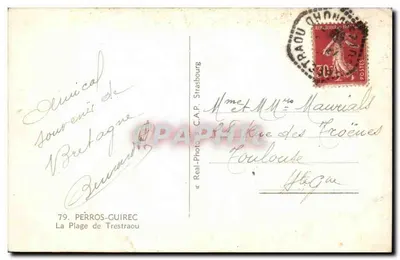 A Praia de Trestraou — Perros-Guirec — C.A.P. 79 — Verso