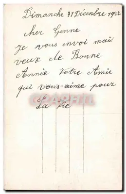 Coppia in abito invernale — Buon Anno — Dix Paris 2681 — Verso