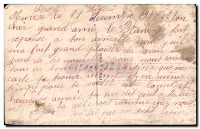 Casal apaixonado — Ano Novo — Carta postal de Natal 1917 — Verso