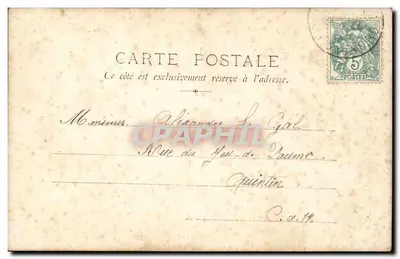 Les Tourtereaufs — scena di cortesia in giardino — M.F. PARIS — Verso
