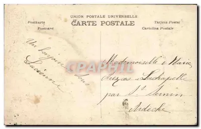Mulher vestindo um vestido de estilo Art Nouveau segurando um buquê — Boa Festa — AN Paris, n° 1085 — Verso