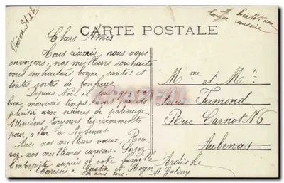 Casal em traje de festa — Boa Ano — Rolo, n° 354 — Verso