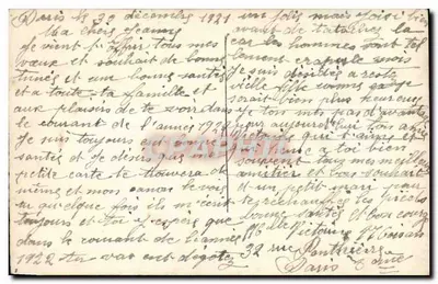 Para w strojach zimowych — Szczęśliwego Nowego Roku — Dix Paris 2314 — Rewers