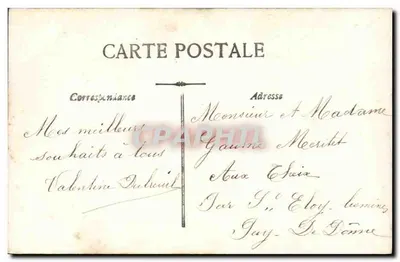 Niña en vestido y sombrero de encaje — Buena Suerte — d.e. París — Reverso