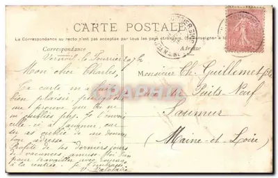 Vernoil-le-Fourrier — Castelo de La Ville-au-Fourrier — Ch. Richard, relógio-fotógrafo, Vernoil (depositado) — Verso