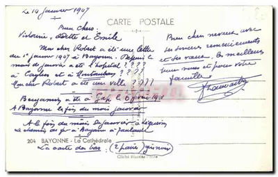 Bayonne - A Catedral — cliché Biarritz-Photo, n°204 — Verso