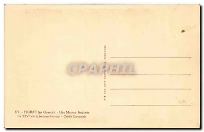 Figeac (em Quercy) — Uma Casa Inglesa do Século XIV (reconstituição) — Editor: Atelier dos Artes Gráficas de Toulouse — Verso