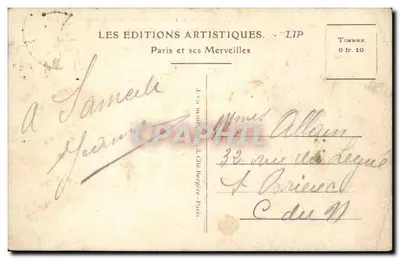 París — El Sagrado Corazón de Montmartre — Le Éditions Artistiques, n°316 — Reverso