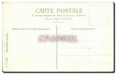 O Bilhete de Logement — cena de salão com cardeal e visitante — B. Buppat — Verso