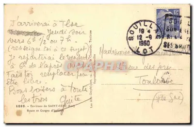 Gorges d'Autole - Estrada e Gorges d'Autole — Les Arts Graphiques, n°1032 — Verso