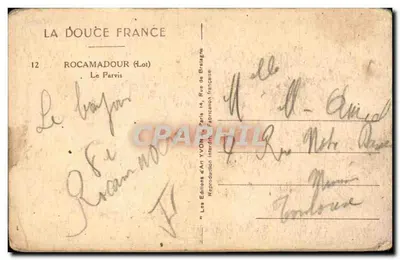 Rocamadour — Parvis — Wydawnictwo Sztuki YVON, Paryż — Rewers