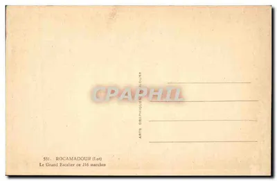 Rocamadour (Lot) — Duży Schodzie 216 stopni — Arts Graphiques Vilouze — Rewers