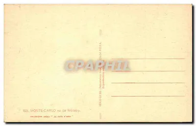 Monte-Carlo visto de Mônaco — Coleção Rella — n°823 — Verso