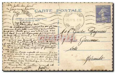 Palais du Luxembourg — vue du jardin avec fontaine — éditeur FRY — Verso