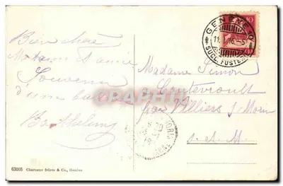 Lago Léman — Cisnes — Charnaux frères & Co, Genebra, n°63065 — Verso