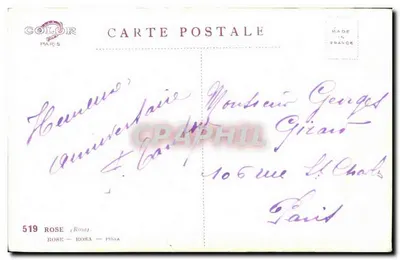 Róże — ilustracja — wydawca COLOR Paryż, n° 519 — Rewers