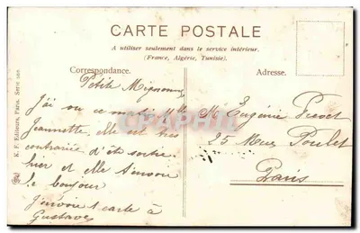Cena de campo — dois camponeses — K. F. Editores, Paris, Série 566 — Verso