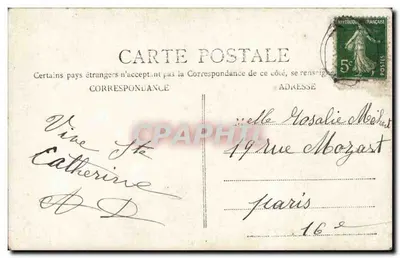 Santa Catalina — joven hombre en traje con sombrero de fiesta — A. N. París n°451 — Reverso