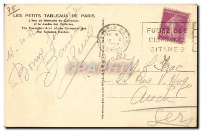 Arc de Triomphe du Carrousel — Paryż — wydawca Mona, nr 75 — Rewers