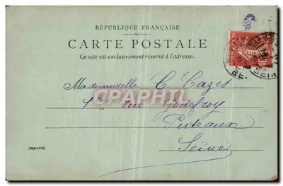 Place de la République — Monument central com estátua — Editor P. S. & D. P. M. fot. n° 242 — Verso