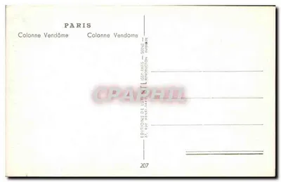 Kolumna Vendôme — Paryż — Wydawnictwo Luxe Henri-Marié — Rewers
