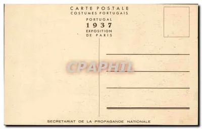 Kobieta w stroju tradycyjnym — Tricana — Coimbra — wydanie wystawy 1937 — Rewers