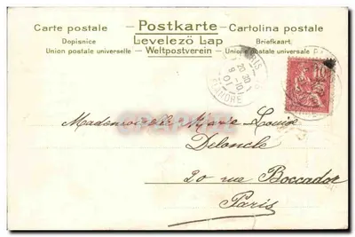 Niños y conejos — escena de primavera — París, 1901 — Reverso