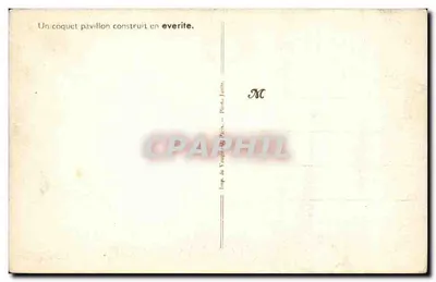 Mały domek zbudowany z everite — Imp. de Vauvill de Paris — Photo Janite — Rewers